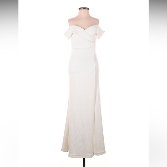 Lulus Song of Love white off the shoulder dress - Picture 8 of 9